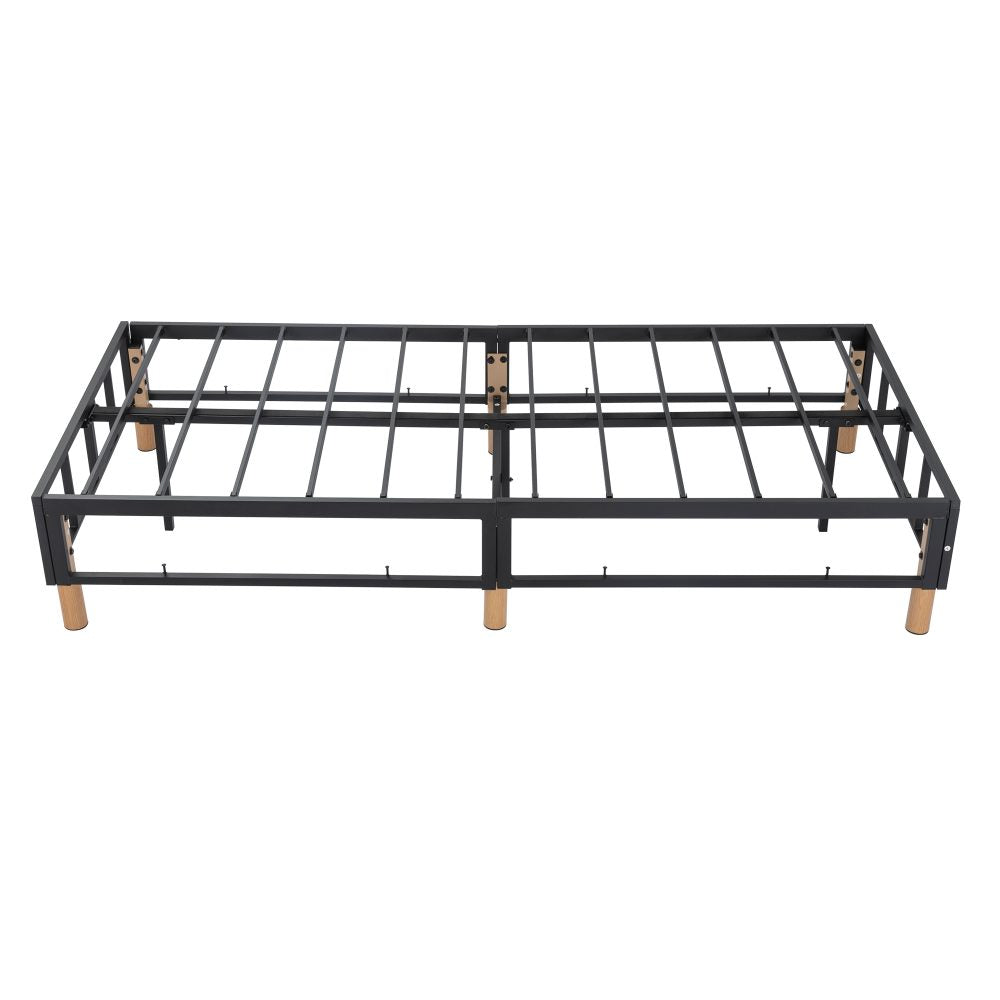 P&F Metal Bed Frame Mattress Foundation Blue Double