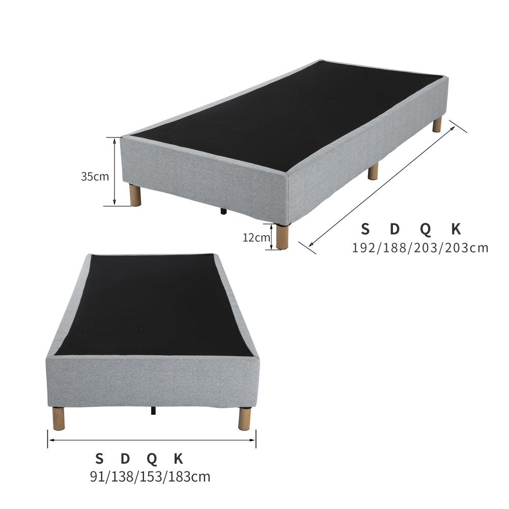 P&F Metal Bed Frame Mattress Foundation Blue Double