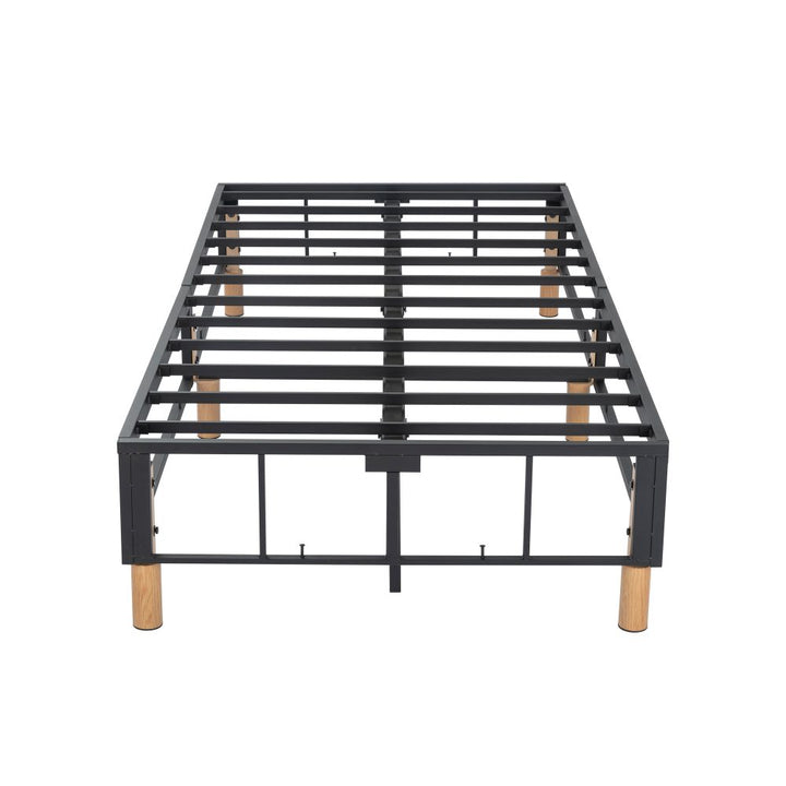 P&F Metal Bed Frame Mattress Foundation Blue King