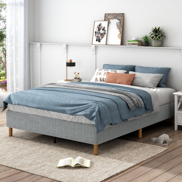 P&F Metal Bedframe Mattress Foundation (Light Grey) Double