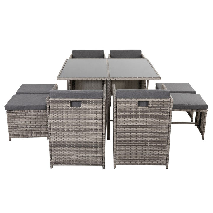 P&F ZennHome 8 Seater Outdoor Dining Set – Grey