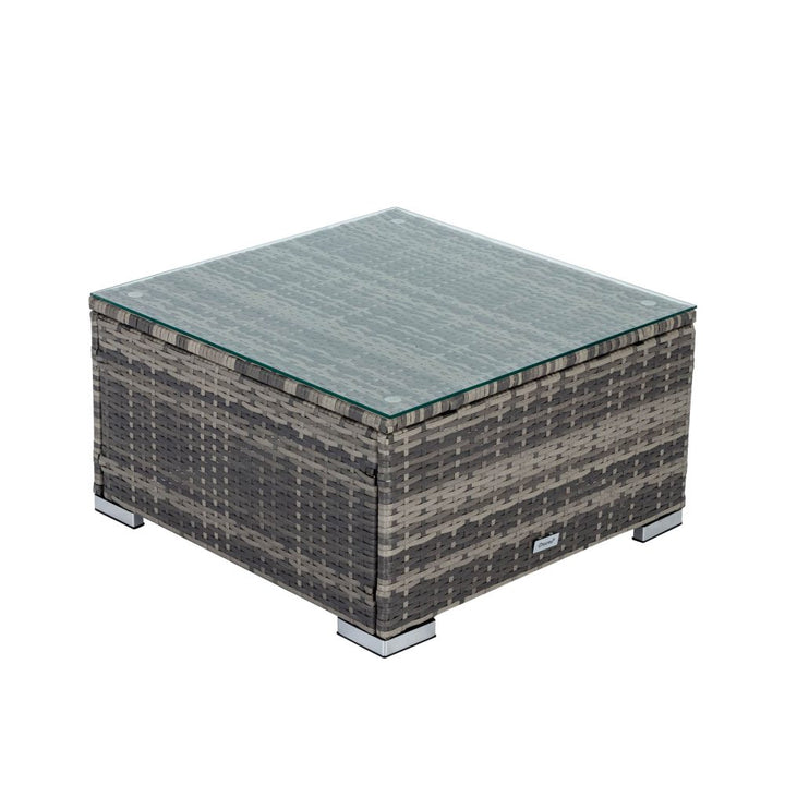 P&F ZennHome Ottoman-Style Outdoor Lounge Set in Grey