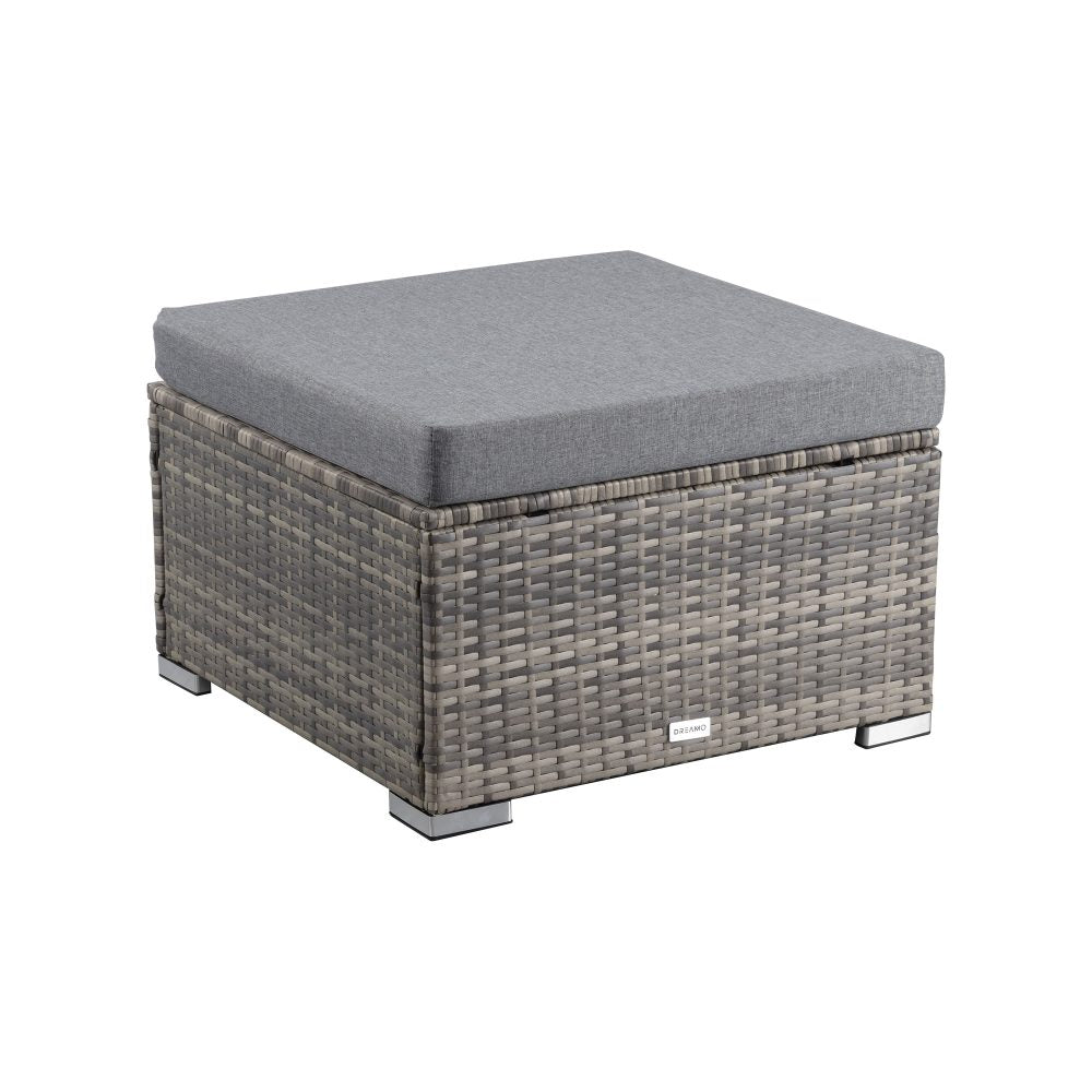 P&F ZennHome Ottoman-Style Outdoor Lounge Set in Grey