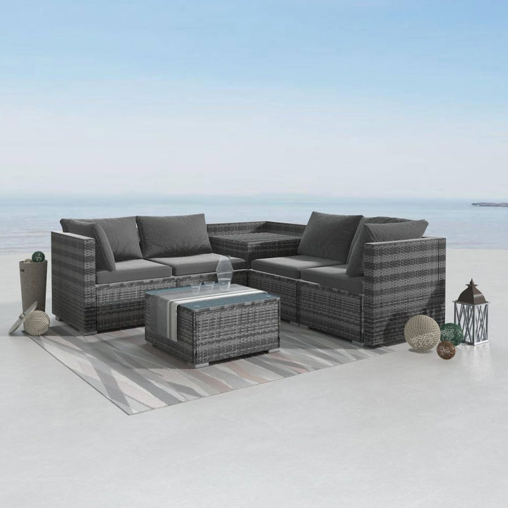 P&F ZennHome  6PCS Outdoor Modular Lounge Sofa - Grey