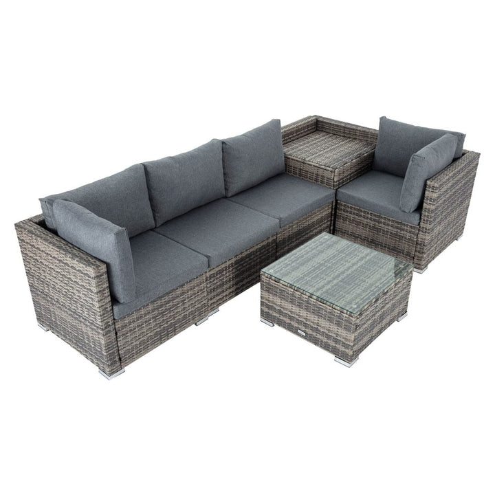 P&F ZennHome  6PCS Outdoor Modular Lounge Sofa - Grey