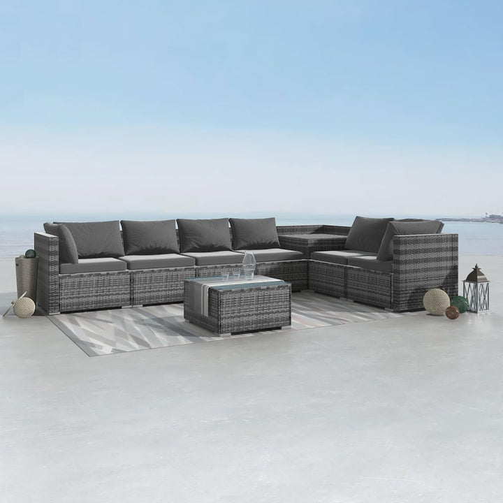 P&F ZennHome  8PCS Outdoor Modular Lounge - Grey