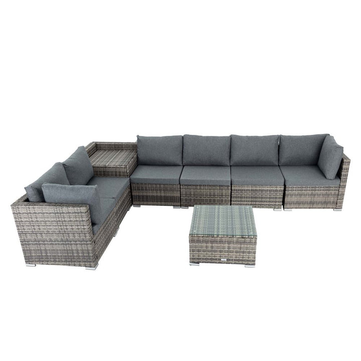 P&F ZennHome  8PCS Outdoor Modular Lounge - Grey