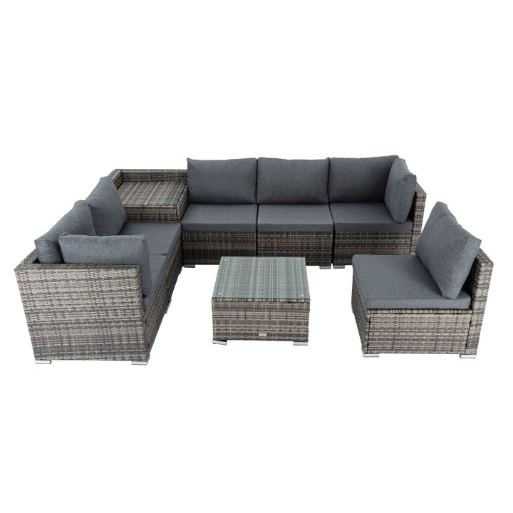 P&F ZennHome  8PCS Outdoor Modular Lounge - Grey