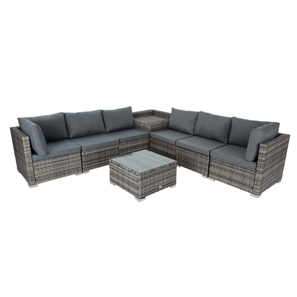 P&F ZennHome  8PCS Outdoor Modular Lounge - Grey