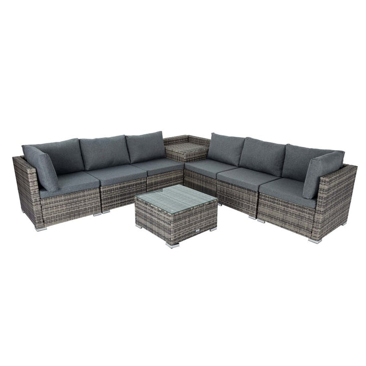 P&F ZennHome  8PCS Outdoor Modular Lounge - Grey