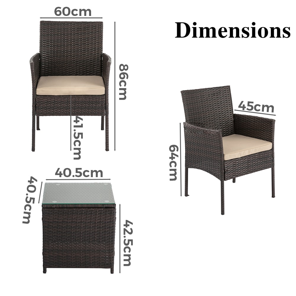 P&F ZennHome Delightful 3 Piece Bistro Set