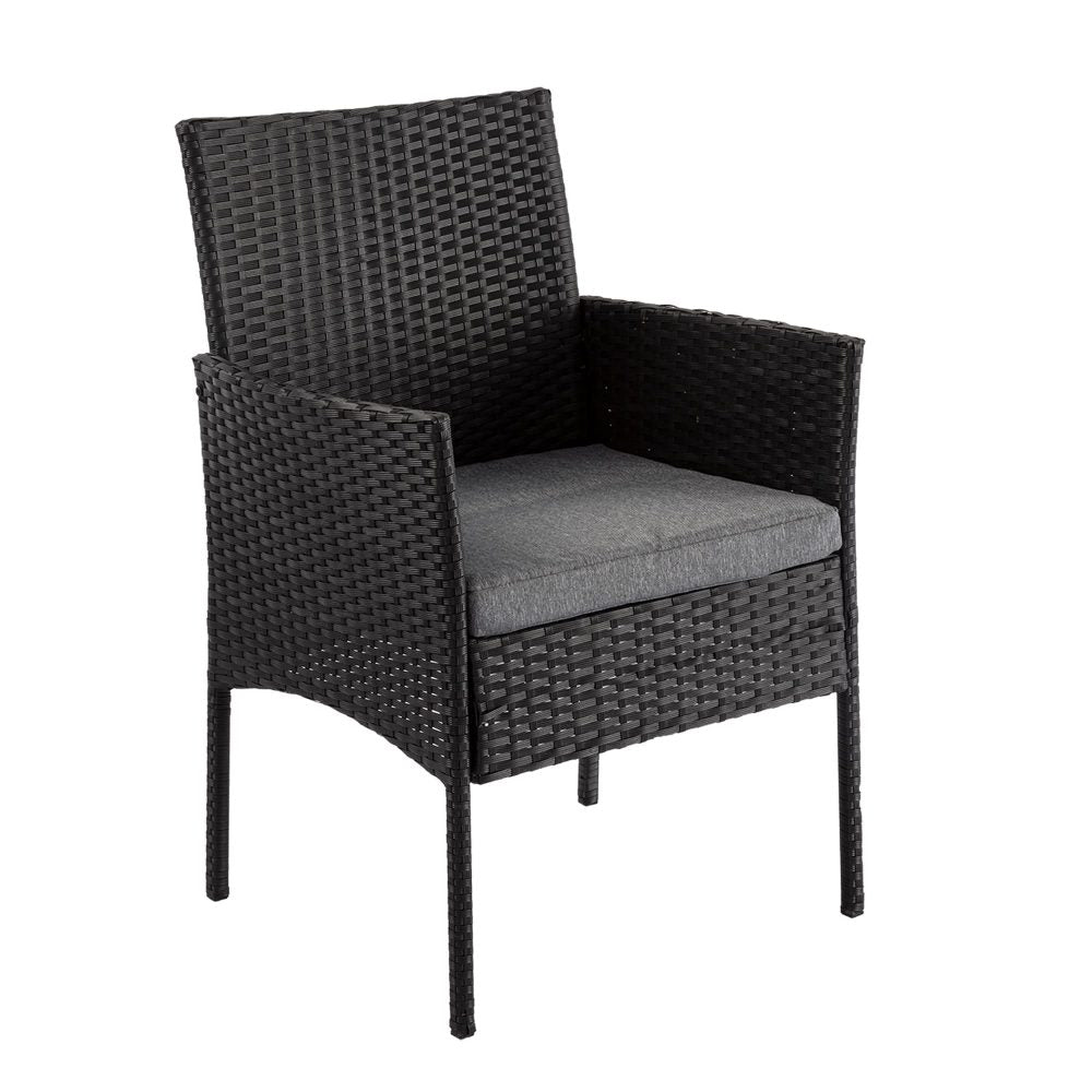 P&F ZennHome 4 Seater Wicker Outdoor Lounge Set - Black