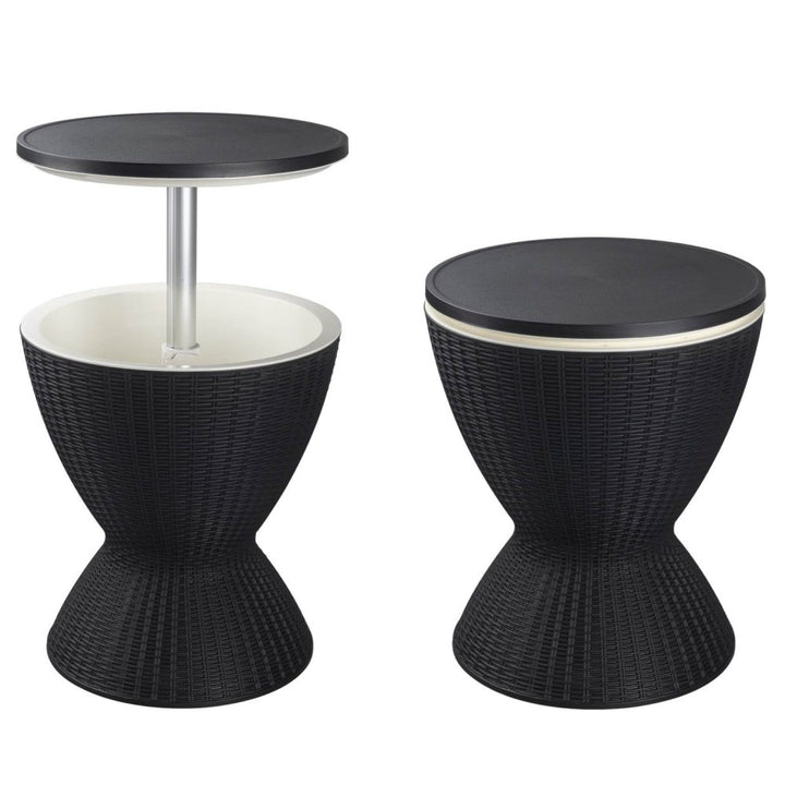 P&F ZennHome Black Garden Ice Cooler Table