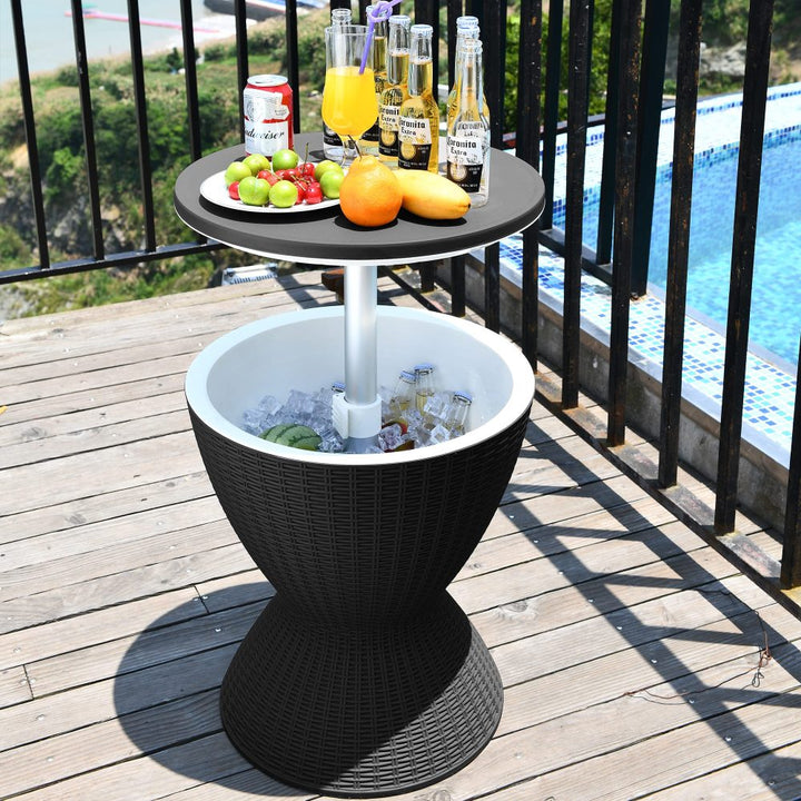 P&F ZennHome Black Garden Ice Cooler Table