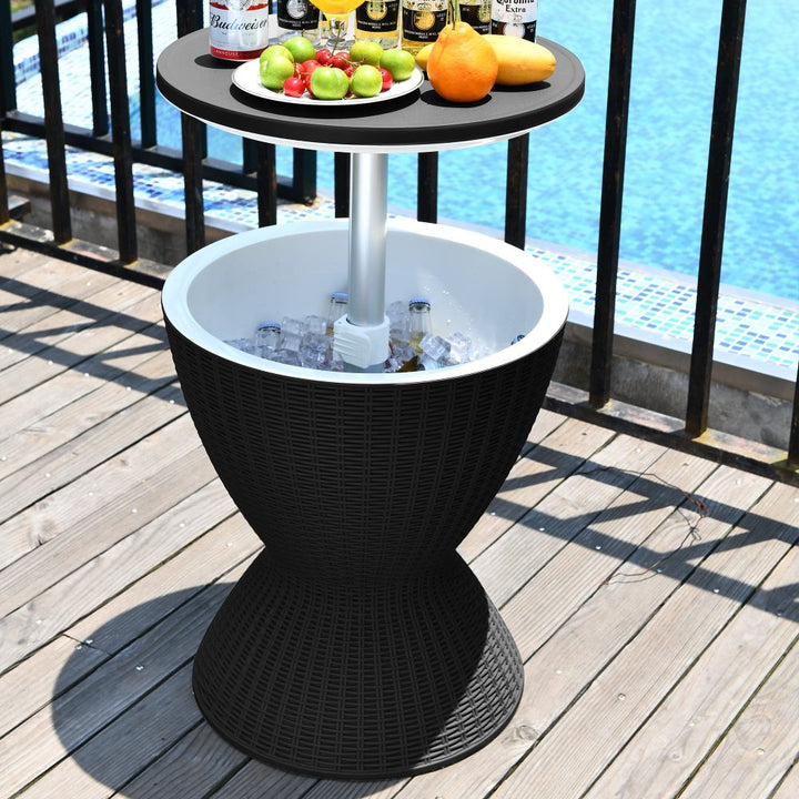 P&F ZennHome Black Garden Ice Cooler Table