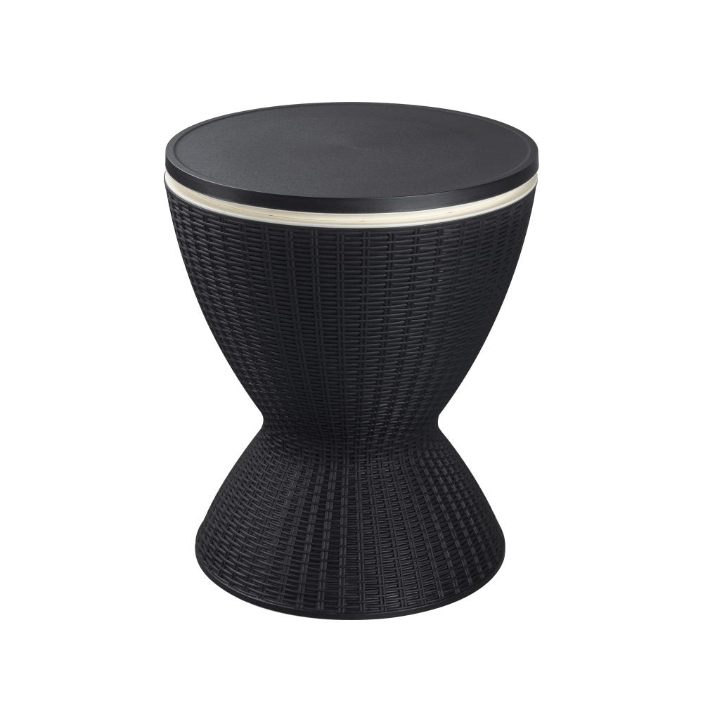 P&F ZennHome Black Garden Ice Cooler Table