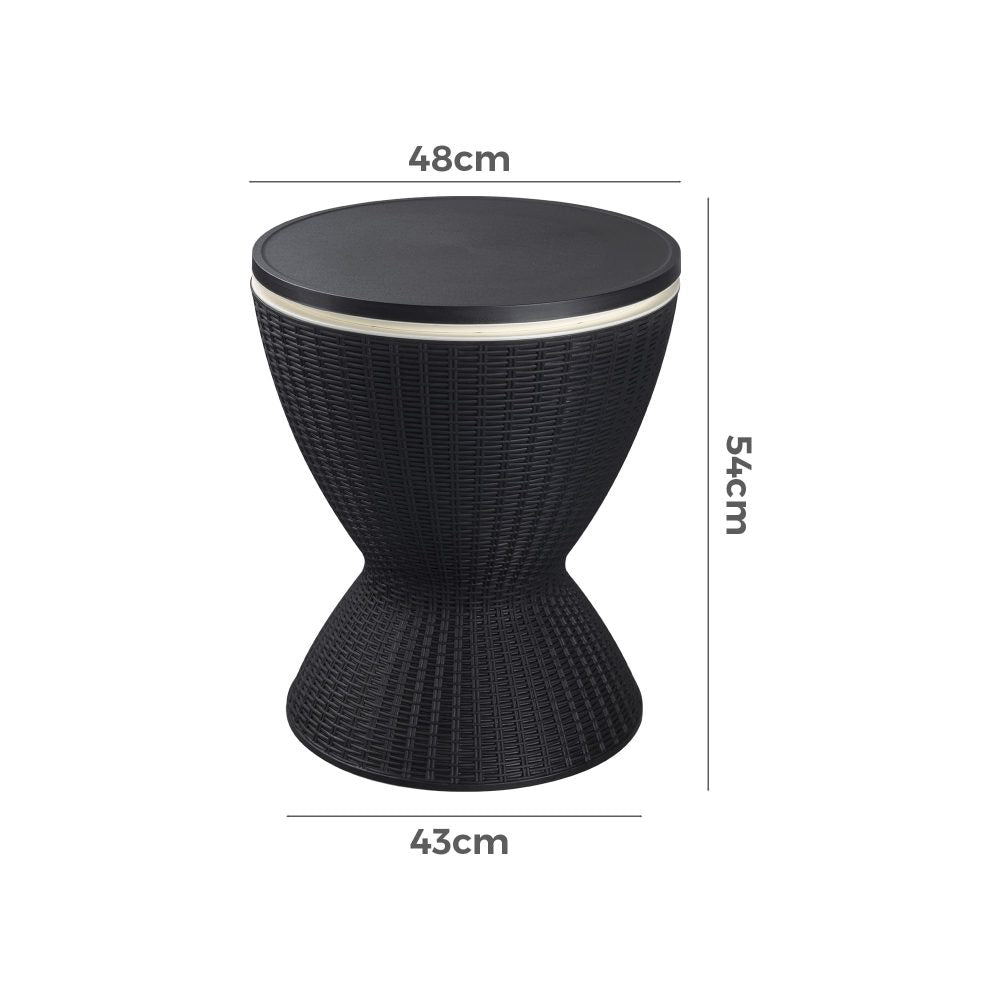 P&F ZennHome Black Garden Ice Cooler Table