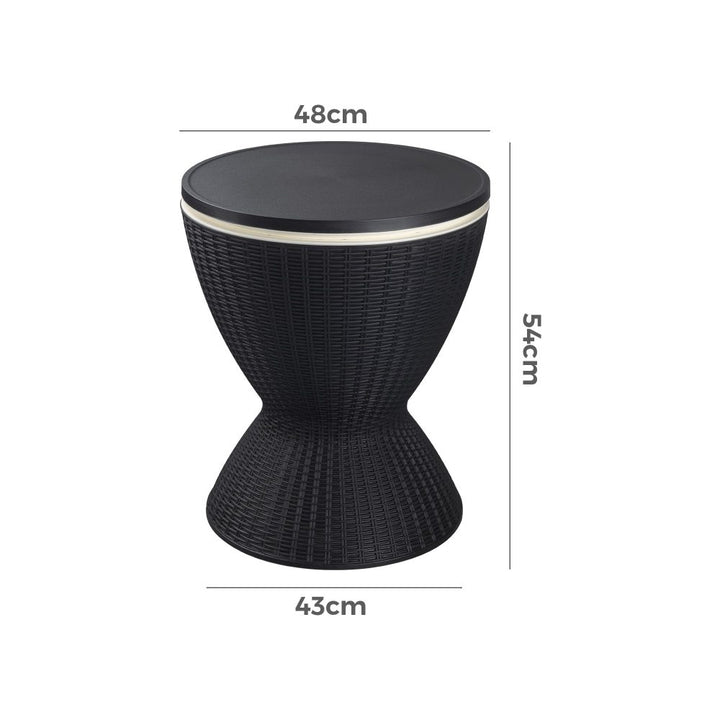 P&F ZennHome Black Garden Ice Cooler Table