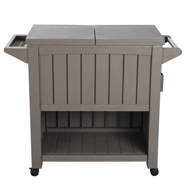 P&F ZennHome Garden Bar Serving Cart with Cooler (Taupe)