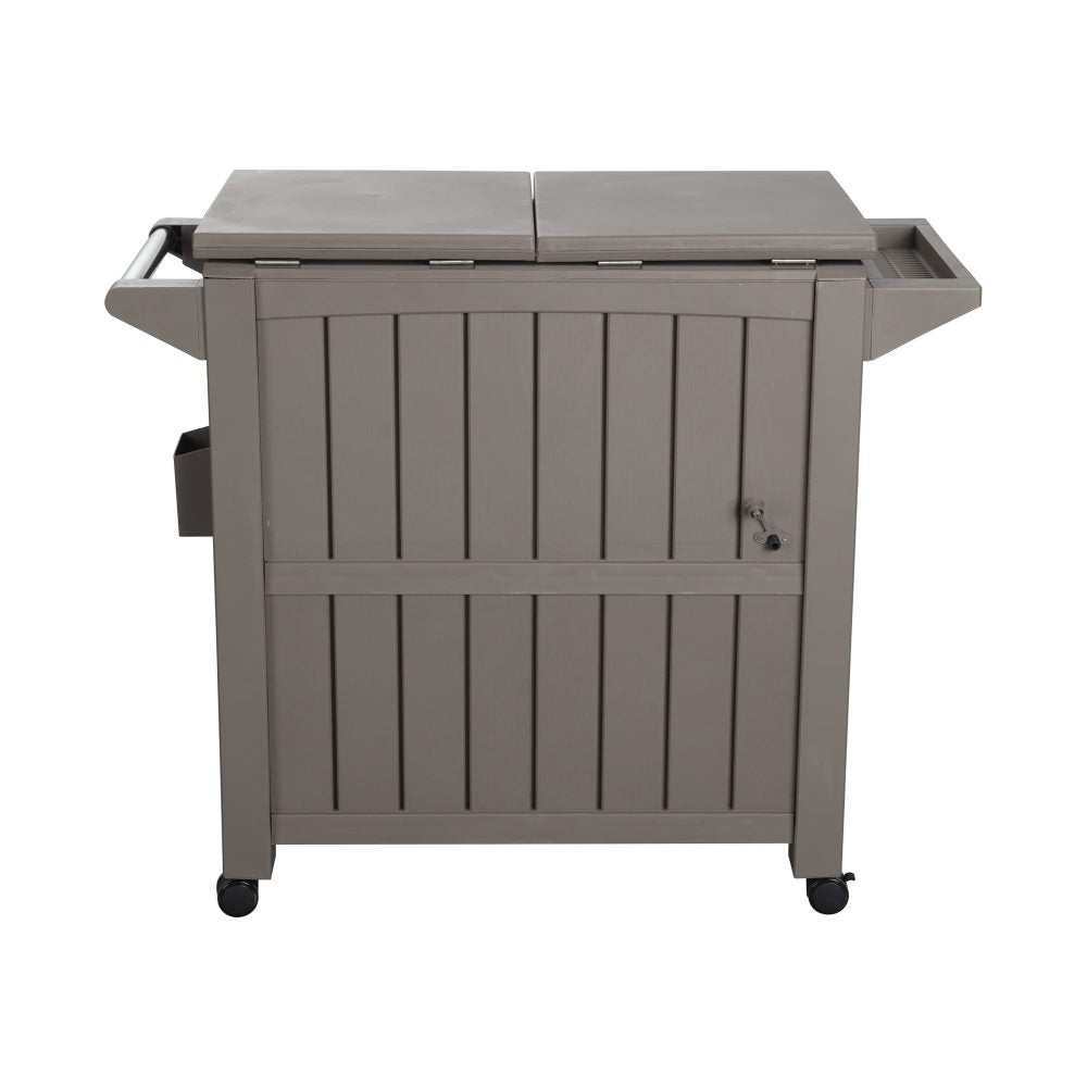 P&F ZennHome Garden Bar Serving Cart with Cooler (Taupe)