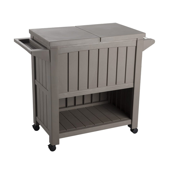 P&F ZennHome Garden Bar Serving Cart with Cooler (Taupe)