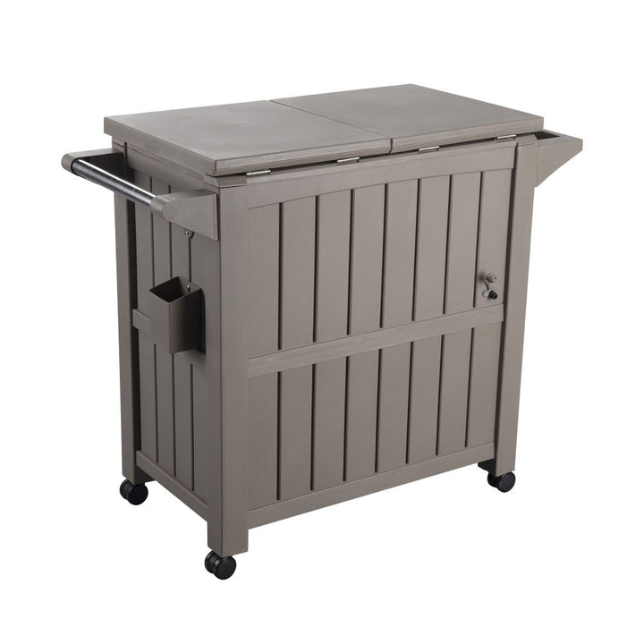 P&F ZennHome Garden Bar Serving Cart with Cooler (Taupe)