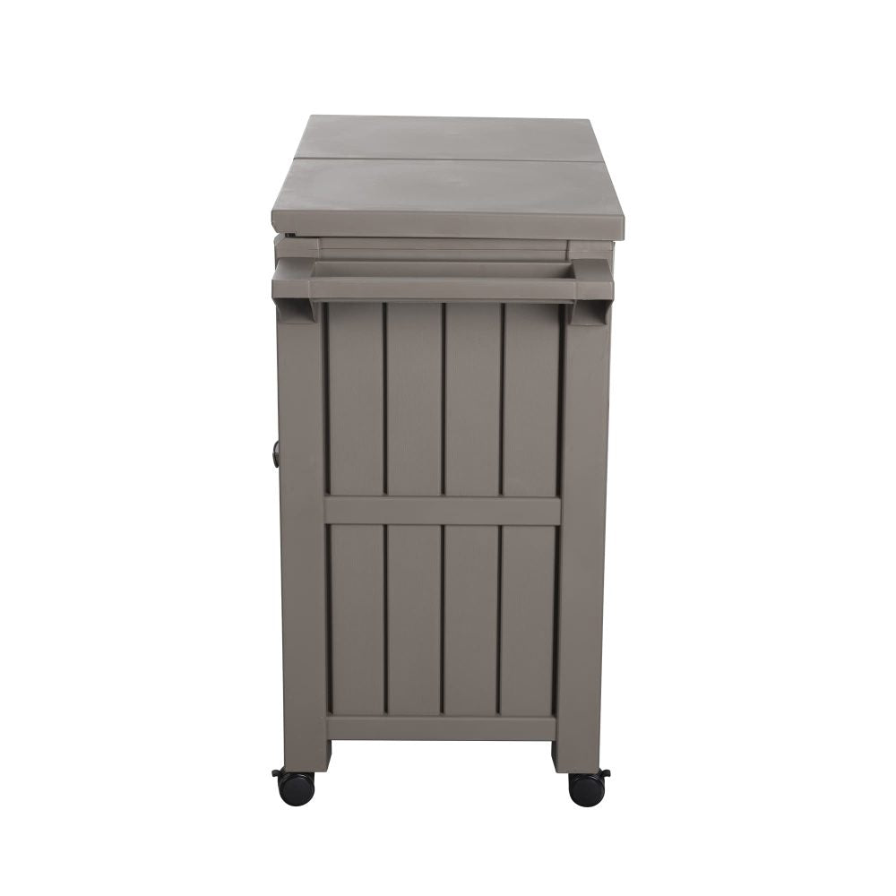 P&F ZennHome Garden Bar Serving Cart with Cooler (Taupe)