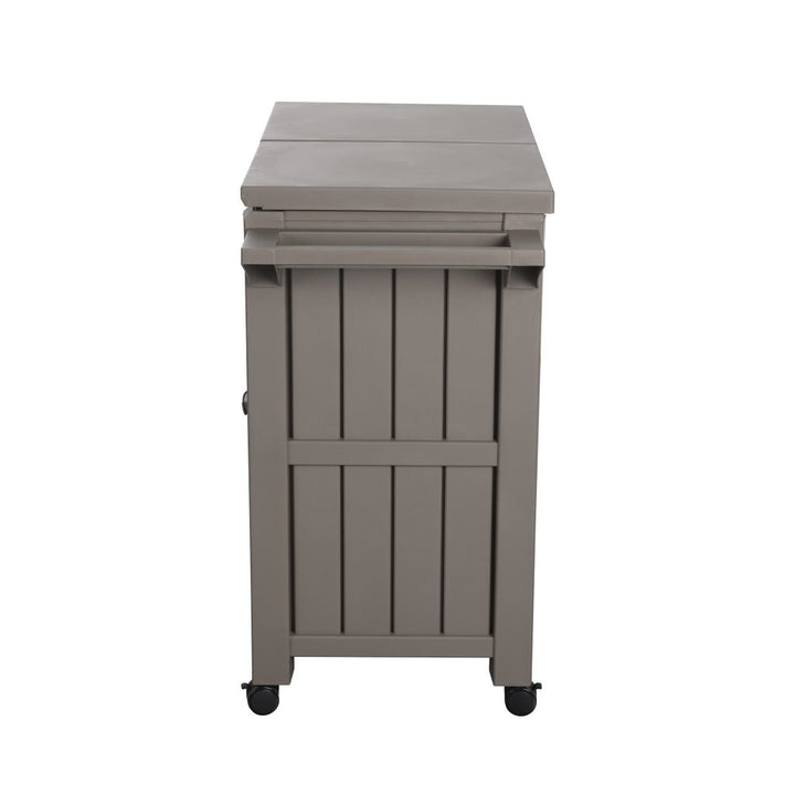 P&F ZennHome Garden Bar Serving Cart with Cooler (Taupe)