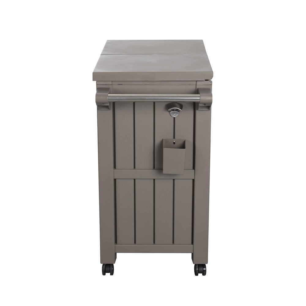 P&F ZennHome Garden Bar Serving Cart with Cooler (Taupe)