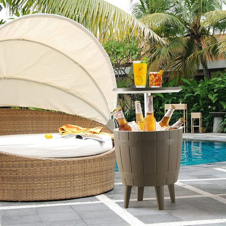 P&F ZennHome Taupe Cooler Table