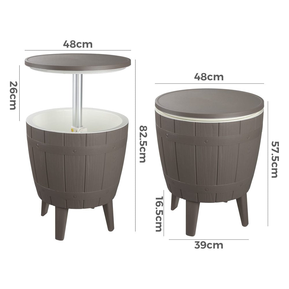 P&F ZennHome Taupe Cooler Table