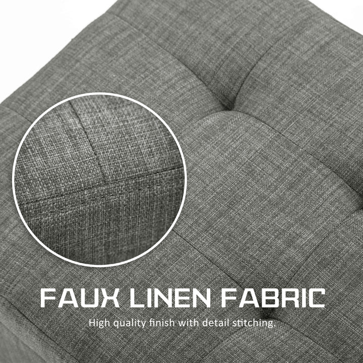 P&F La Bella 102cm Dark Grey Storage Ottoman Stool Fabric