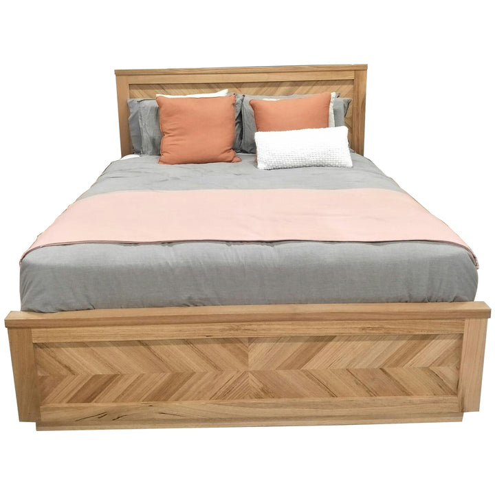 P&F Rosemallow King Size Bed Parquet Solid Messmate Timber Wood Frame Mattress Base