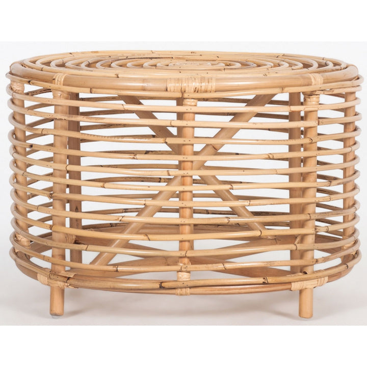 P&F ZennHome 61cm Rattan Round Side Table - Natural