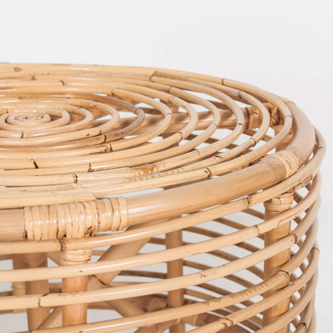 P&F ZennHome 61cm Rattan Round Side Table - Natural