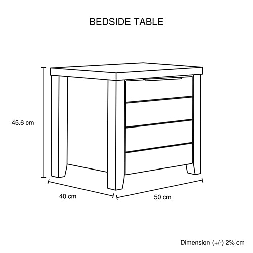 P&F 4 Pieces Bedroom Suite Natural Wood Like MDF Structure Double Size Oak