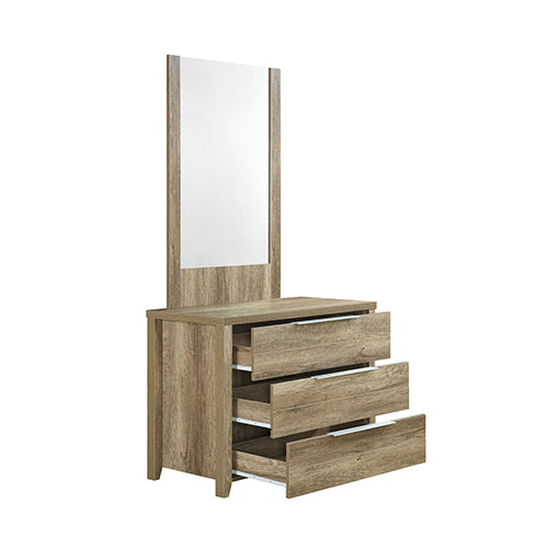 P&F 4 Pieces Bedroom Suite Natural Wood Like MDF Structure King Size Oak