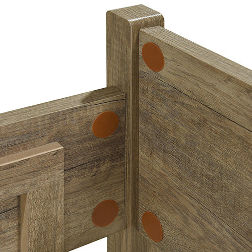 P&F 5 Pieces Bedroom Suite Natural Wood Like MDF Structure Queen Size Oak Colour Bed, Bedside Table, Tallboy & Dresser