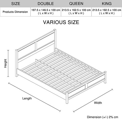 P&F 5 Pieces Bedroom Suite Natural Wood Like MDF Structure Queen Size Oak Colour Bed, Bedside Table, Tallboy & Dresser