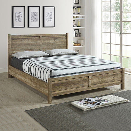 P&F Double Size Bed Frame Natural Wood like MDF in Oak Colour