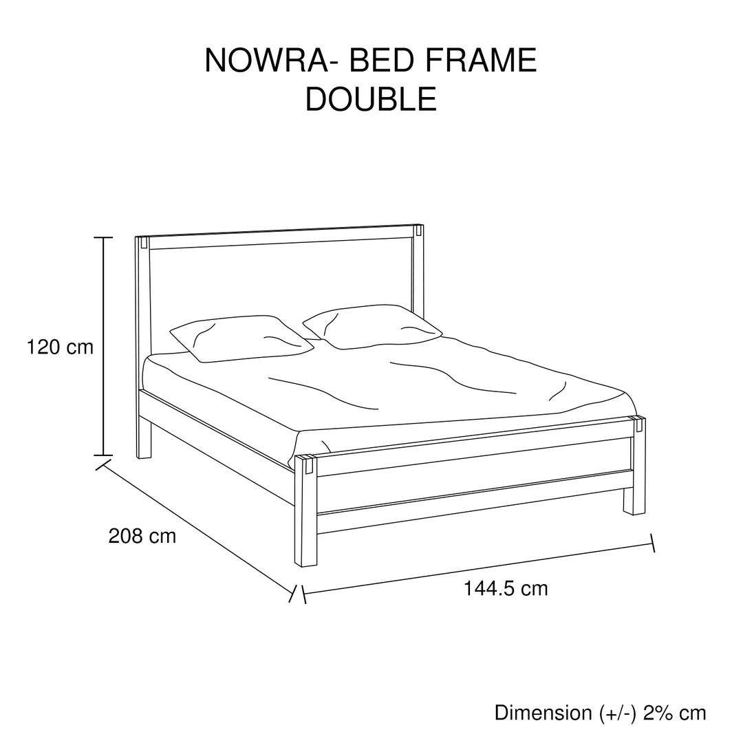 P&F Bed Frame Double Size Chocolate