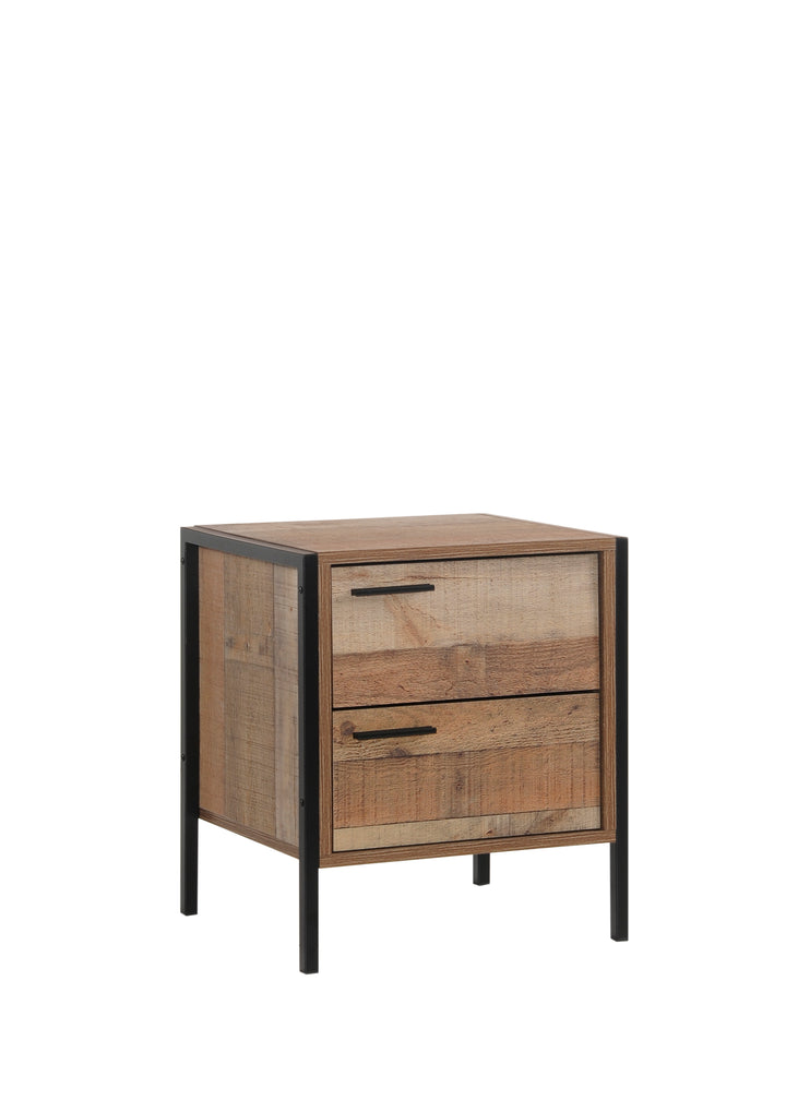 P&F Bedside Table 2 drawers Night Stand Oak Colour