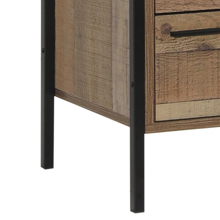 P&F Bedside Table 2 drawers Night Stand Oak Colour