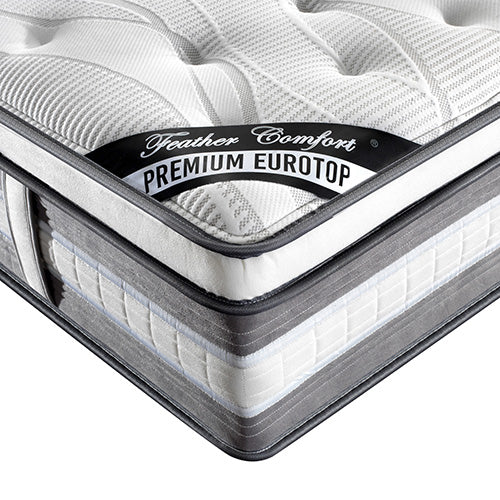 P&F Mattress Euro Top Queen Size Pocket Spring Coil with Knitted Fabric Medium Firm 34cm Thick