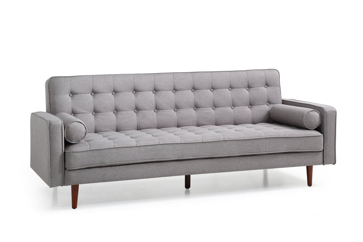 P&F ZennHome Sofa Bed 3 Seater Button Tufted Lounge Set Fabric Grey Colour