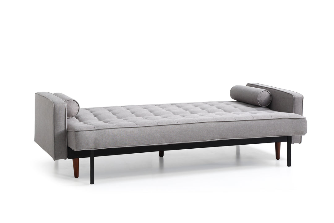 P&F ZennHome Sofa Bed 3 Seater Button Tufted Lounge Set Fabric Grey Colour