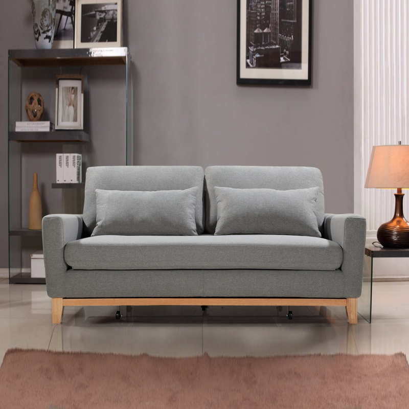 P&F ZennHome 2 Seater Pull-out Sofa bed Grey celadon