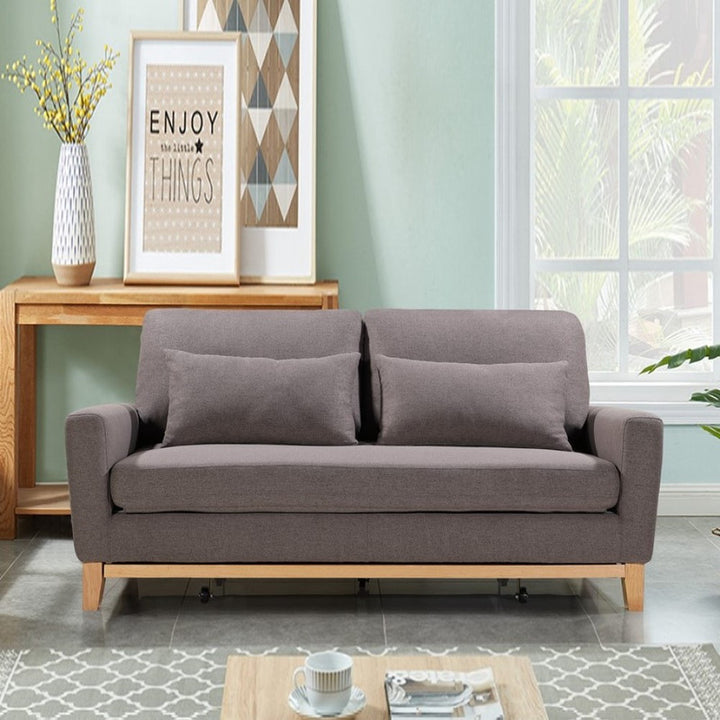 P&F ZennHome 2 Seater Pull-out Sofa bed Grey taupe