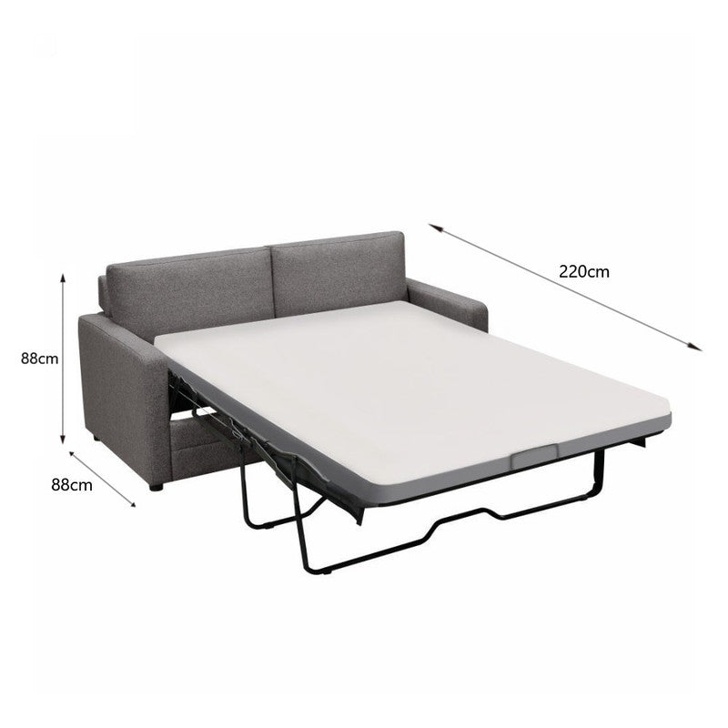 P&F ZennHome 2 Seater Sofa bed with Separate Foam Mattress- Dark grey