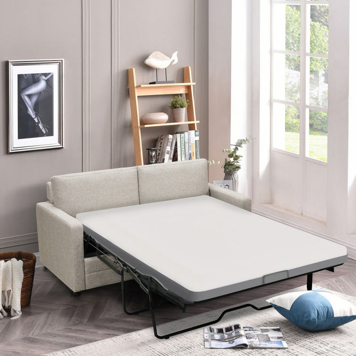 P&F ZennHome 2 Seater Sofa bed with Separate Foam Mattress- Light grey